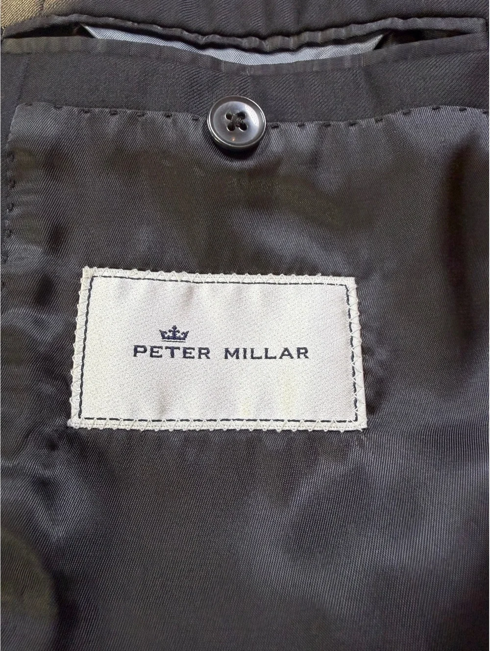 Peter Millar Men’s Black Wool Sport Coat Blazer 50T Tall 2 Button Made in Canada